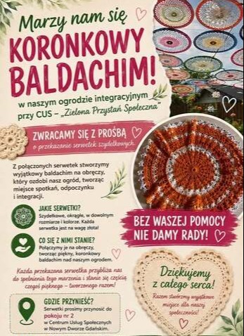 Baldachim nad zieloną strefą CUS